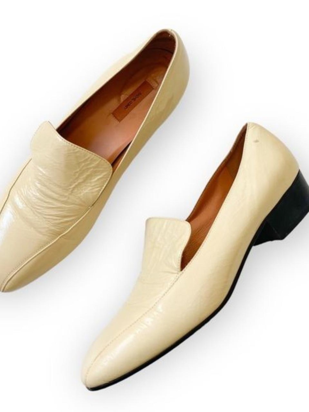 Rachel Comey Cheater Cream Leather Slip-On Loafers